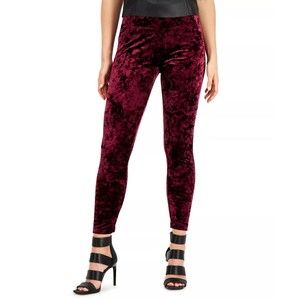 INC High Rise, Contour Waist, Crushed Velvet Leggings. Blk Current. MSRP$39.99